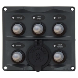 Marpac Toggle Switch Panel with Dual 5 Port USB Charger 7-1240 4 7/32" x 3 47/64 - Picture 1 of 8