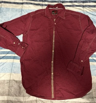 EQ By Equilibrio Rooster Button-Up Long Sleeve Check Print Dress Shirt Size Larg - Image 1 of 4