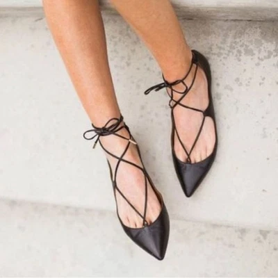 Aquazzura Christy Plano Cuero Marrón Talla 35.5/5.5 EE. UU. Foto 1 de 4