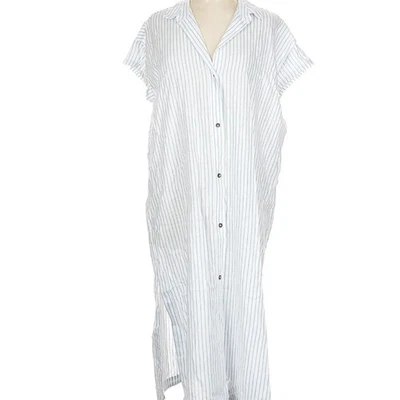 CALIA - COLECCIÓN NATACIÓN ENCUBRIMIENTO Mujer Pequeña Manga Extendida Algodón Blanco - Nuevo con Etiquetas Foto 1 de 4