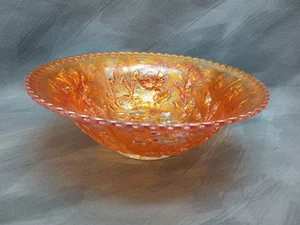 Imperial Marigold Iridescent Carnival Glass 3 Footed Rose Bowl 7 1/2 Inch - Picture 1 of 3