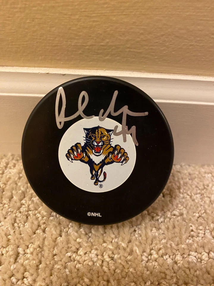 Disco con logotipo de los Florida Panthers autógrafo firmado por Rob Niedermayer Foto 1 de 1