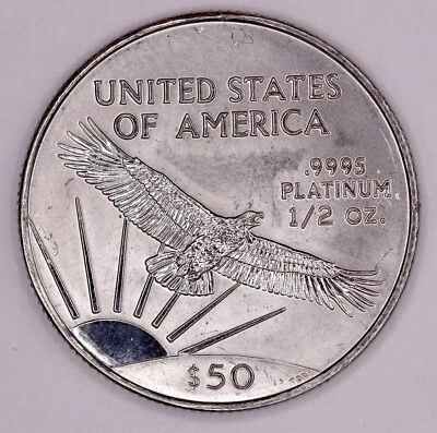 Moneda/redonda de platino 0,9995 de 1/2 oz tipo fino aleatorio - estado variado Foto 1 de 4