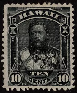 Hawaii Stamp Scott # 40 Mint - 10 Cents Black King David Kalakaua Portrait F-VF - Picture 1 of 1