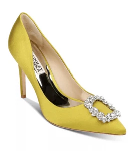 Badgley Mischka Collection Cher Crystal Pump Satin Sz 6 $225 - Picture 1 of 9