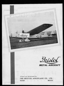 BRISTOL AEROPLANE CO LTD FILTON & BRISTOL 1934 METALLFLUGZEUG ZWEIMOTORIGE ANZEIGE - Bild 1 von 1