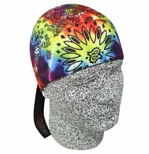 Rainbow Tie Dye Paisley Platinum Durag Doo Rag Skull Cap Sweatband Biker Retro