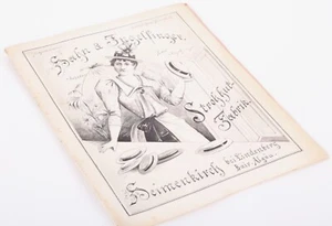 Original Prospekt Hahn & Ingelfinger Strohhut-Fabrik Heimenkirch Allgäu 1896 - Bild 1 von 7