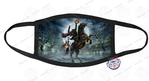 Personalisierte kopflose Reiter HALLOWEEN GRUSELIGE GESICHTSMASKE ABDECKUNG Wiederverwendbar Waschbar - Bild 1 von 2
