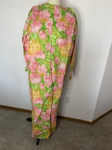 Vintage Jumpsuit neon pink orange grün geblümt Gr. SM unfertig - Bild 1 von 9