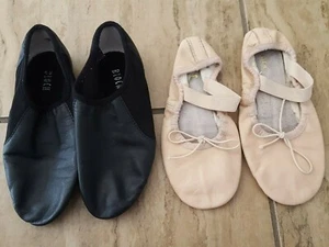 BLOCH GIRLS BLACK DANCE SHOES & PINK BALLET SHOES - Picture 1 of 2