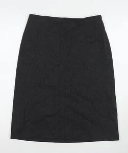 River Island Womens Grey Wool Straight & Pencil Skirt Size 12 Zip - Picture 1 of 10