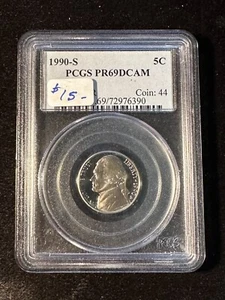 1990 S JEFFERSON NICKEL PCGS PR69DCAM 390 - Picture 1 of 4