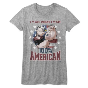 Camiseta ajustada para mujer Popeye The Sailor Man I Y'am What I Y'am 100 % americana  - Imagen 1 de 3