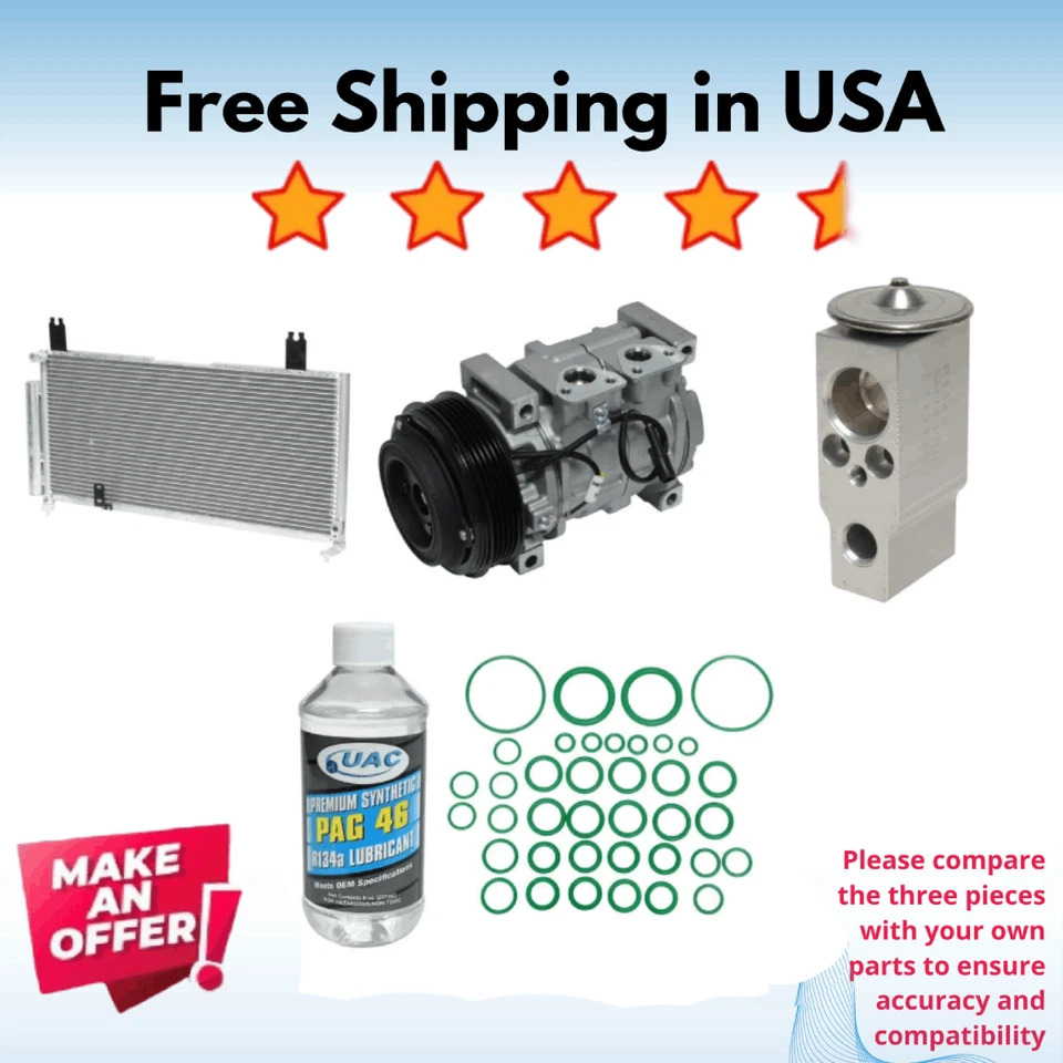 Compressor, Condenser & Valve A/C Fit Suzuki Aerio 2002-2004 - Image 1 of 1