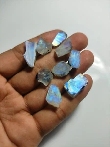 Excelente Lote de Piedras Lunares Arco Iris Multi Fuego Azul - 9 Piezas Crudas - Imagen 1 de 7