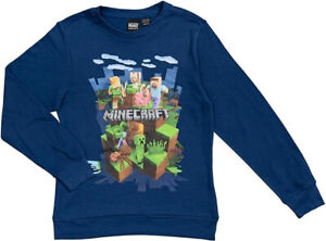 Minecraft Boys Navy Blue Sweatshirt Size Med - New w/ Tags! Free Ground Shipping