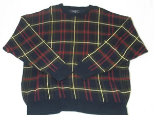 Pullover legno e grigio maglione golf uomo XL a quadri 100% cotone - Foto 1 di 5