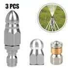 Sewer Jetter Nozzles 1/4Inch 3Pcs Accessory Cleaning Drain Garden Pipe
