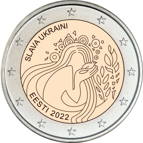 Estonia 2022 2 euro No War - Ukraine and freedom - Slava Ukraini UNC Cover