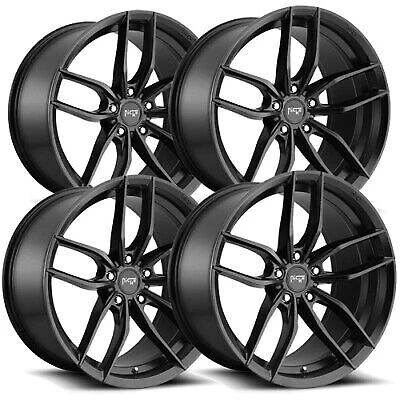 (Set of 4) Niche M203 Vosso 18x8 5x112 +42mm Matte Black Wheels Rims 18" Inch Foto 1 de 2