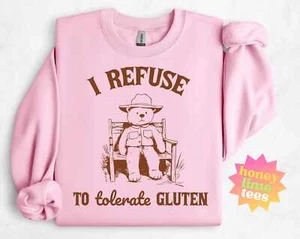 Je refuse de tolérer le gluten T-shirt, sweat-shirt drôle, sweat-shirt homme, sweat-shirt - Photo 1/20