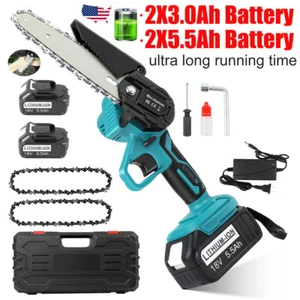 6 inch Electric Mini chainsaw Cordless Handheld  Chain Saw 2 Battery for Makita - Picture 1 of 35