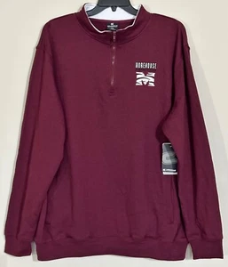 NUEVA Chaqueta de invierno Morehouse University para hombre cuarto con cremallera color marrón - Imagen 1 de 10