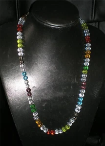 Hand Made Multicolor Crystal Glass Bead Necklace Different Length - Picture 1 of 1