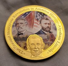 American Civil War Gold Coin Yankees Abolition of Slavery Grant Lee Vintage Army