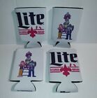 Miller Lite Beer Koozie Mardi Gras Fat Tuesday New Can Cooler Coozie Set Of 4