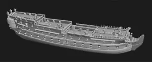 1/700th British 'Middling' 3rd rate Conqueror (74 guns) - Picture 1 of 1