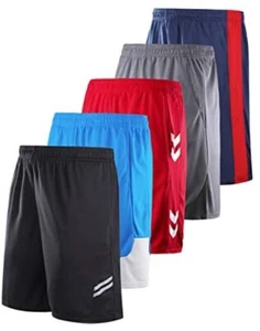 5 Pack Big Boys Youth Athletic Mesh Large Black/Sky Blue/Red/Gray/Navy - Picture 1 of 7