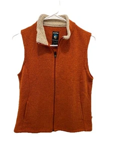 Kuhl Small AlfPaca Fleece Vest Womens Orange Full Zip Sherpa Neckline - Picture 1 of 4