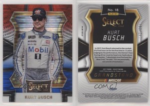 2017 Panini Select Grandstand Red White & Blue Pulsar Prizm /299 Kurt Busch #18