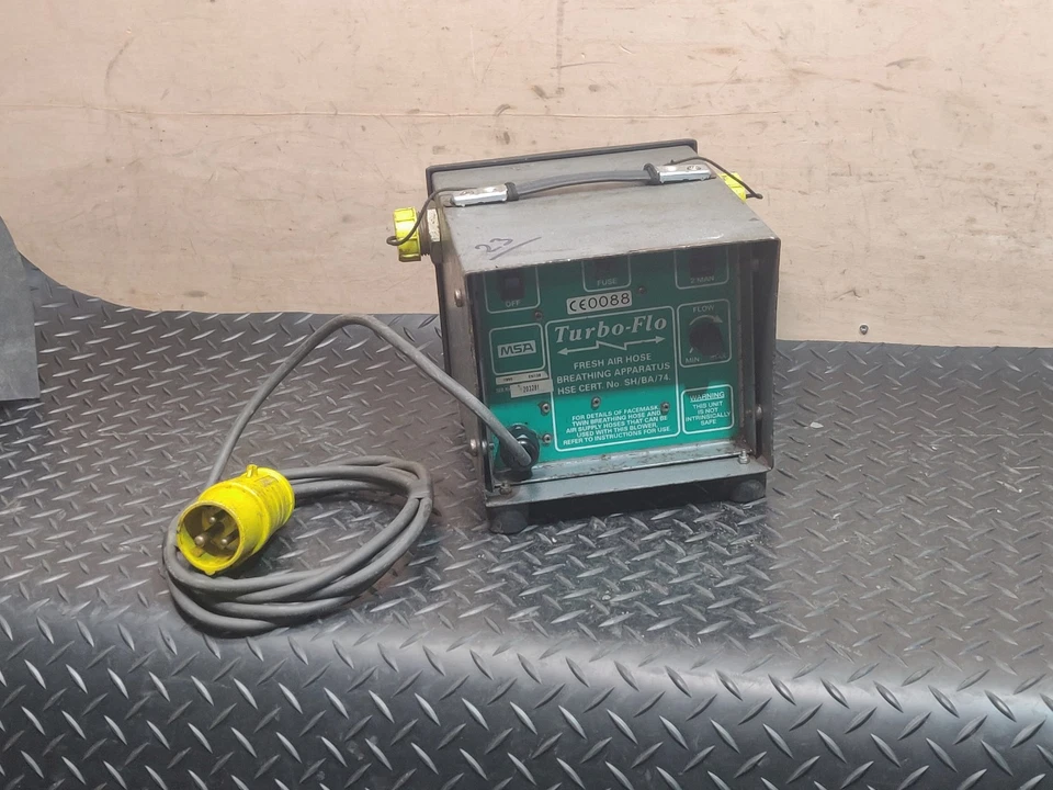 MSA TURBO FLO Air Blower Pump Breathing Apparatus Mask BA Gas Wask Fan - VAT INC - Image 1 of 4
