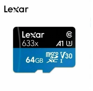 Lexar 64GB 64G 633X 90MB/S Micro SDHC Micro-Sd Tf Class10 Uhs-I Karte mit - Picture 1 of 1