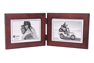  Double Horizontal 4x6 Picture Frame - Wide Real Wood Molding, Real Glass -  - Image 1 of 4