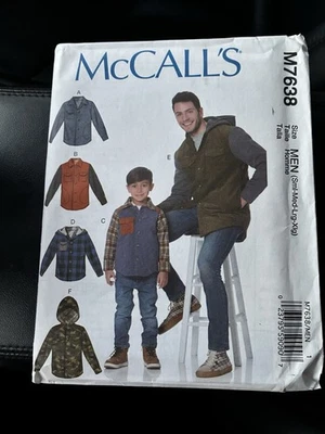 Jacket Lined Mens Size S-XL Hood Pocket Cuffs UNCUT Pattern m7638 - Image 1 of 2