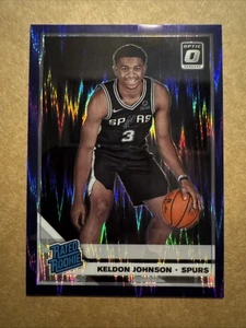 2019 Panini Donruss Optic Rated Purple Shock Prizm Keldon Johnson #186 Rookie RC - Bild 1 von 2