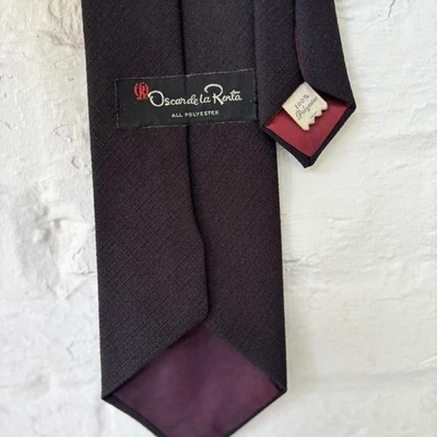 Corbata negra Oscar de La Renta para hombre con diseño de diamantes vintage Foto 1 de 4