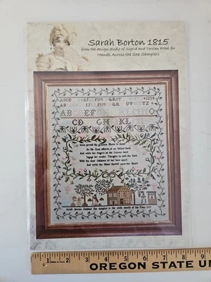 Hands Across the Sea Samplers SARAH BORTON Reproduction Cross Stitch Pattern NEW - Image 1 of 4
