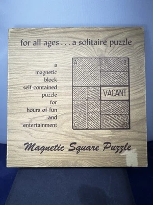 Vintage 1961 Drueke & Sons Magnetic Square Puzzle # 561  Solitaire Puzzle - Image 1 of 4