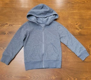 Boys Sonoma Size 4 SuperSoft Full Zip Up Hoodie Sweatshirt Dark Grey Gray - Picture 1 of 4