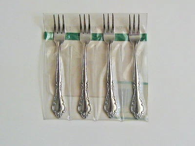 Paquete MCM De Colección de 4 Tenedores De Cóctel Estia Línea Gourmet Acero Inoxidable Patrón Cascada Foto 1 de 4