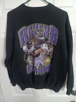2001 Baltimore Ravens Superbowl Champions Ray Lewis Jamal Lewis Sweat Shirt Lg - Image 1 of 4