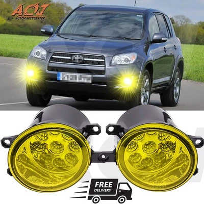 For Toyota RAV4 2006-2019 2020 Pair Bumper Yellow Fog Lights Driving Lamps Foto 1 de 4