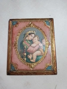 Madonna Della Stuhl Raff. Ziselierte Ikone Toskanische Kunst Cm12 mit Garantie - Bild 1 von 3