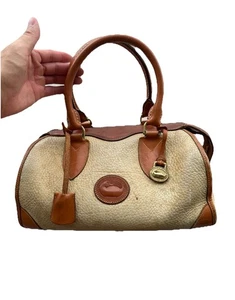Vintage 80s Dooney Bourke Made In USA All Weather Leather Purse With Lock RARE - Picture 1 of 12
