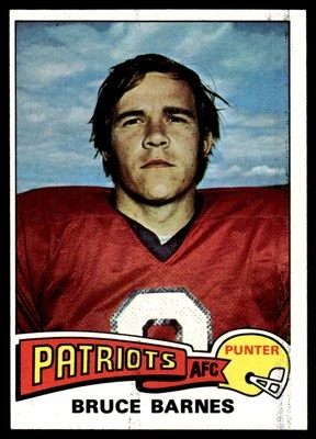 1975 Topps Football Bruce Barnes New England Patriots #129 Card NM - Image 1 of 2